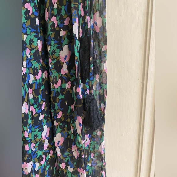 Veronica Beard Maxi Sheer Naomi Floral Silk Dress with Black Slip RARE - Picture 6 of 9